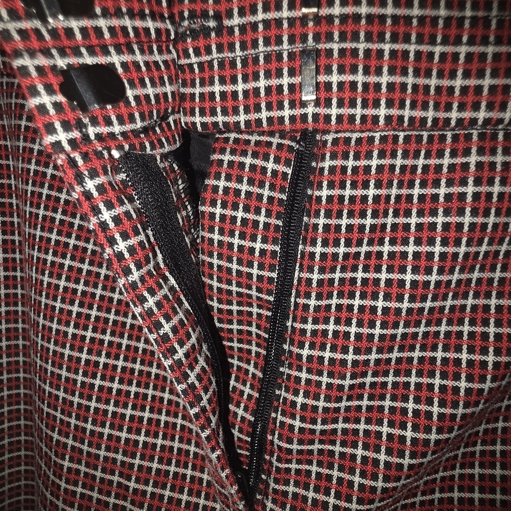 New York & Company Burgundy Check Ankle Pants - Picture 4 of 7